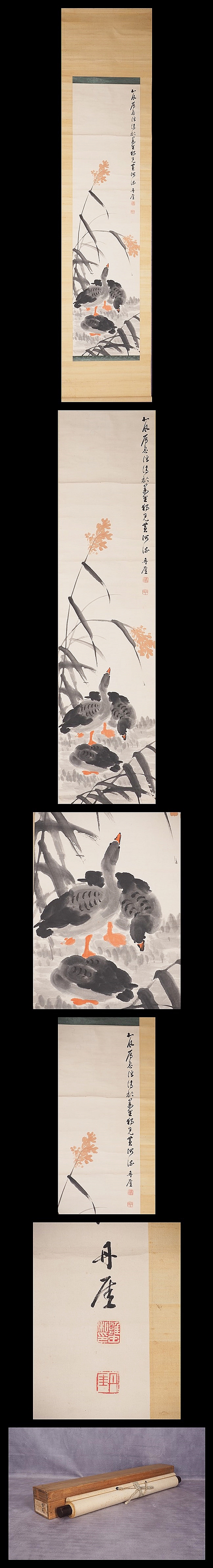 安い 【真作】【蘇山】[上田丹崖(丹厓)] 5791 掛軸 日本画 芦雁図 合箱 紙本 花鳥図 熊本 肥後 南画家 師梶山九江 在銘 魅了|絵画,日本画  - hybridsols.net